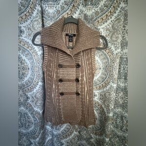 Style & Co. Brown Cowl Neck Sweater Vest
